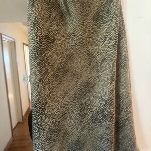 Black/Tan Print Midi Skirt